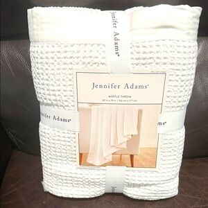 Jennifer Adams All Season Classic Waffle Weave Throw 60” x 70”  White